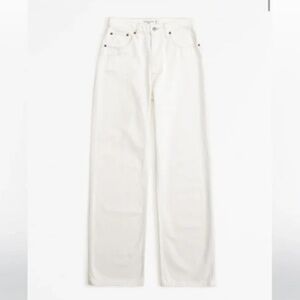 Abercrombie & Fitch High Rise 'The Loose' Jeans in White size 24